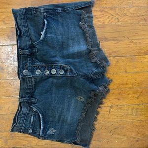 Free People Oversized Distressed Shorts